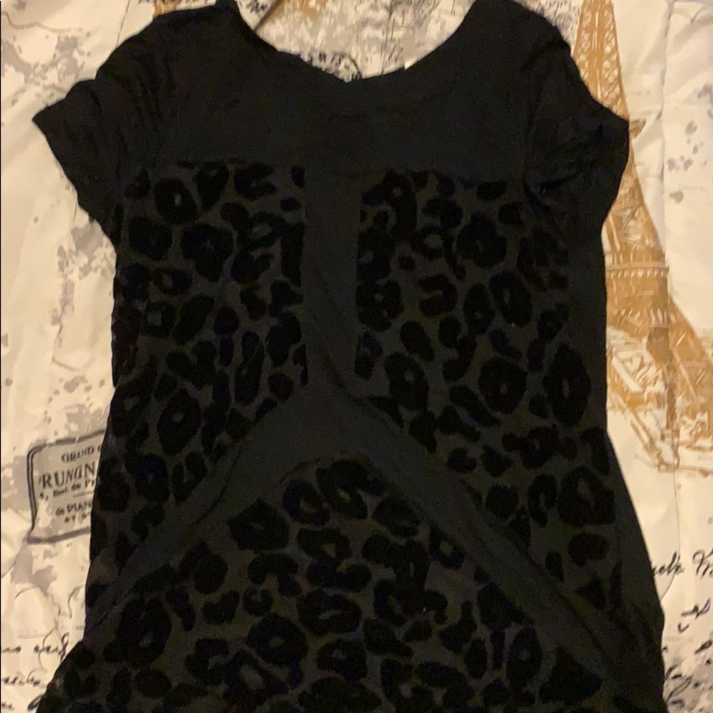 H & m mesh leopard top